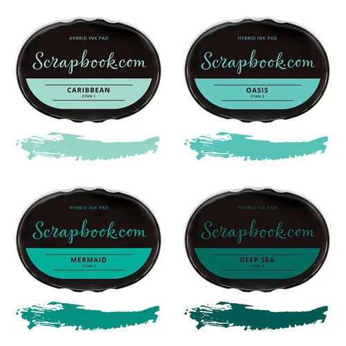 Scrapbook.com - Premium Hybrid Ink Pad Kit - Cyan Group 1 Scrapbook.com - Premium Hybrid Ink Pad Kit - Cyan Group