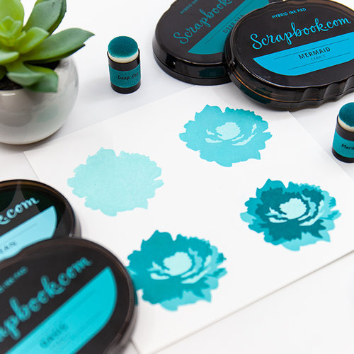 Scrapbook.com - Premium Hybrid Ink Pad Kit - Cyan Group 2 Scrapbook.com - Premium Hybrid Ink Pad Kit - Cyan Group