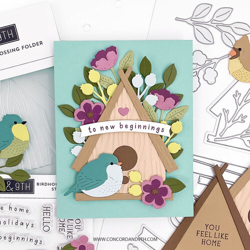 Concord and 9th - 2D Embossing Folder - Birdhouse Blossoms 3 Concord and 9th - 2D Embossing Folder - Birdhouse Blossoms