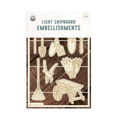 P13 - Breathe and Bloom Collection - Light Chipboard Embellishments - 05