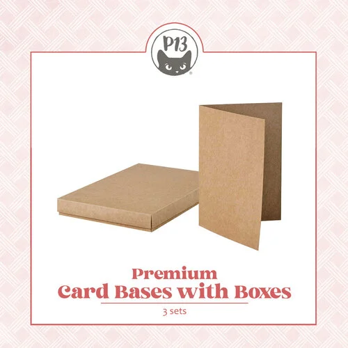 P13 - Premium Card Bases Collection - Card Bases with Boxes - A4 - Kraft - 3 Pack
