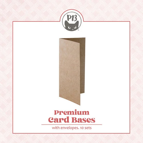 P13 - Premium Card Bases Collection - Card Bases with Envelopes - Slimline - Kraft - 10 Pack