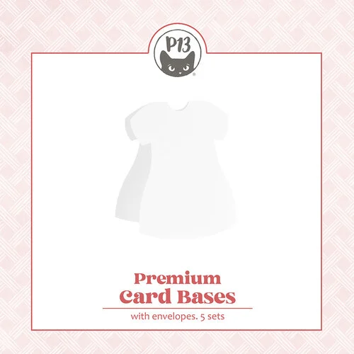 P13 - Premium Card Bases Collection - Card Bases with Envelopes - Dress - White - 5 Pack