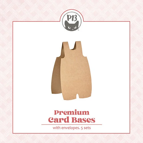 P13 - Premium Card Bases Collection - Card Bases with Envelopes - Baby Romper - Kraft - 5 Pack