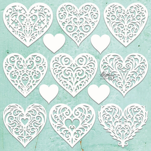 Mintay Papers - Embellishments - Chippies - Hearts Filigree