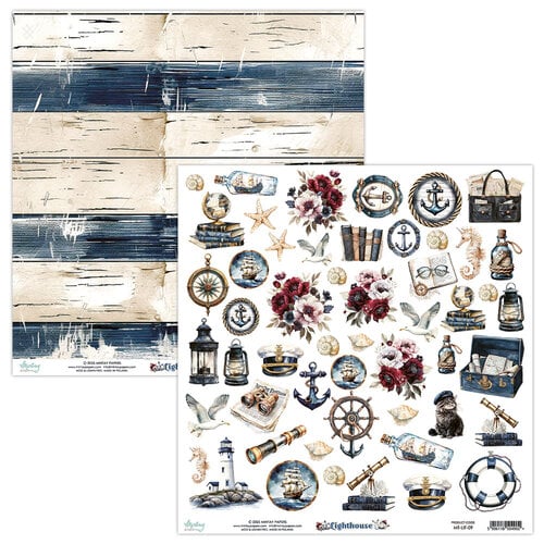Mintay Papers - Lighthouse Collection - 12 x 12 Double Sided Paper - Elements 1 Mintay Papers - Lighthouse Collection - 12 x 12 Double Sided Paper - Elements