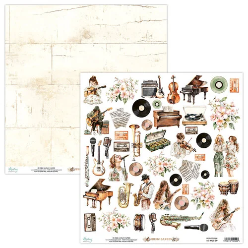 Mintay Papers - Music Garden Collection - 12 x 12 Double Sided Paper - Elements