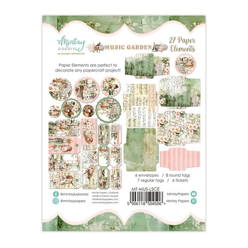 Mintay Papers - Music Garden Collection - Embellishments - Paper Elements 2 Mintay Papers - Music Garden Collection - Embellishments - Paper Elements