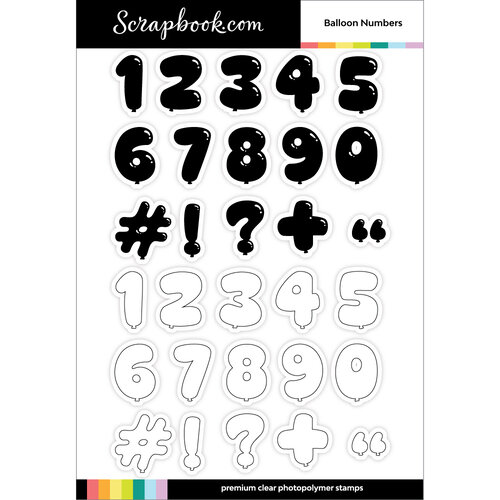Scrapbook.com - Photopolymer Stamp Set and Coordinating Die - Balloon Numbers