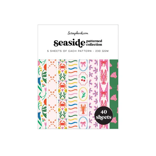 Scrapbook.com - Seaside - Patterned Cardstock Paper Pad - Double Sided - A2 - 4.25 x 5.5 - 40 Sheets