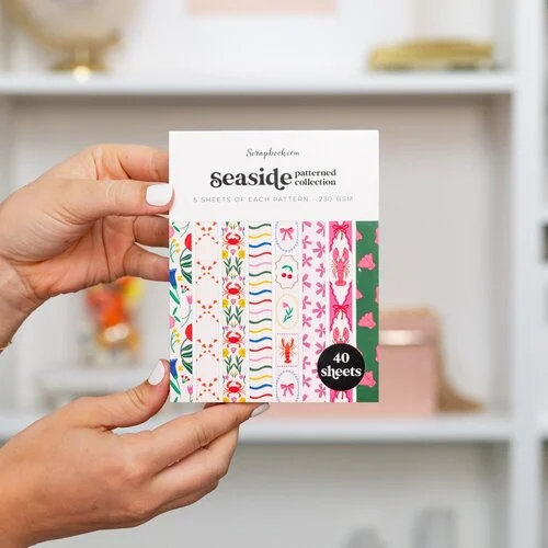 Scrapbook.com - Seaside - Patterned Cardstock Paper Pad - Double Sided - A2 - 4.25 x 5.5 - 40 Sheets