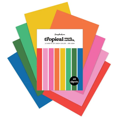 Scrapbook.com - Tropical - Smooth Cardstock Paper Pad - Double Sided - 6x8 - 40 Sheets