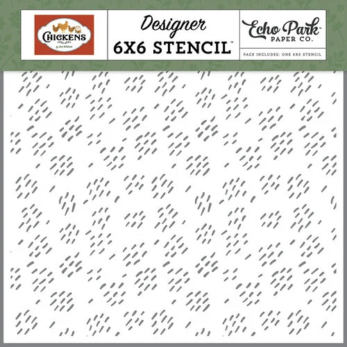 Echo Park - Chickens Collection - 6 x 6 Stencils - Scattered Seeds