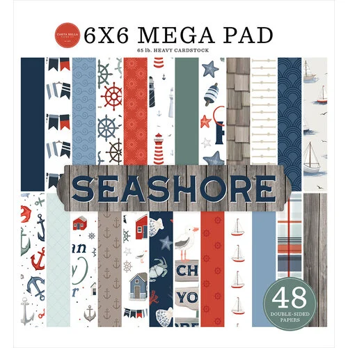 Carta Bella Paper - Seashore Collection - 6 x 6 Mega Paper Pad 1 Carta Bella Paper - Seashore Collection - 6 x 6 Mega Paper Pad