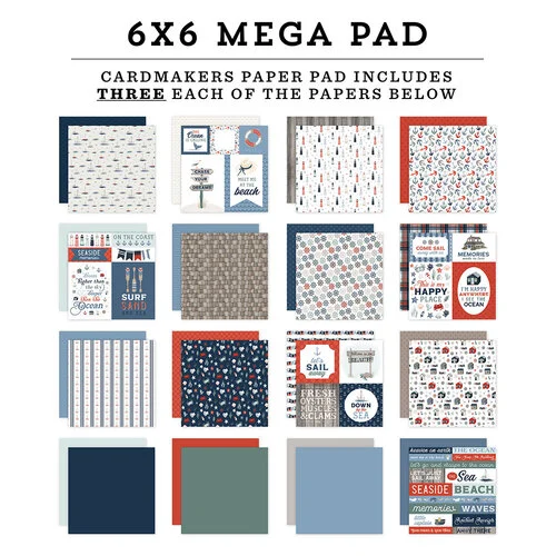 Carta Bella Paper - Seashore Collection - 6 x 6 Mega Paper Pad 2 Carta Bella Paper - Seashore Collection - 6 x 6 Mega Paper Pad