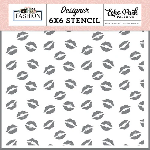 Echo Park - Fashion Collection - 6 x 6 Stencils - Hello Gorgeous Lips