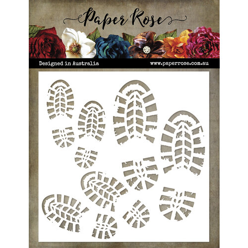 Paper Rose - 6 x 6 Stencils - Bootprints 1 Paper Rose - 6 x 6 Stencils - Bootprints