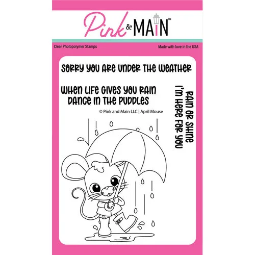Pink and Main - Clear Photopolymer Stamps - April Mouse