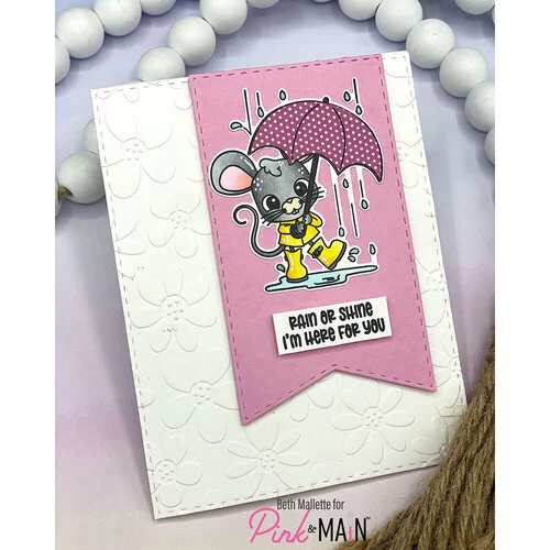 Pink and Main - Clear Photopolymer Stamps - April Mouse