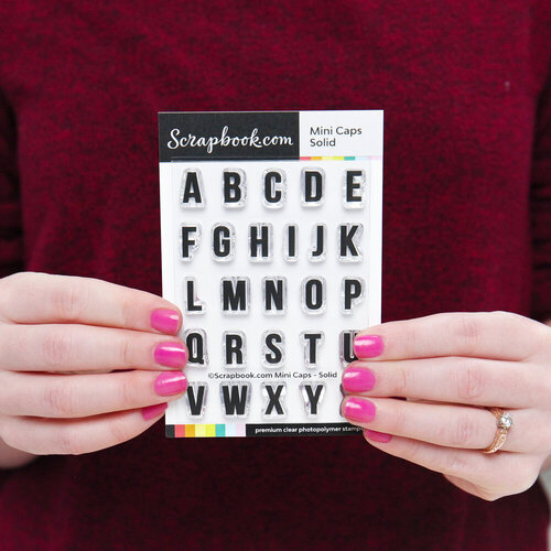 Scrapbook.com - Clear Photopolymer Stamp Set - Mini Caps - Solid