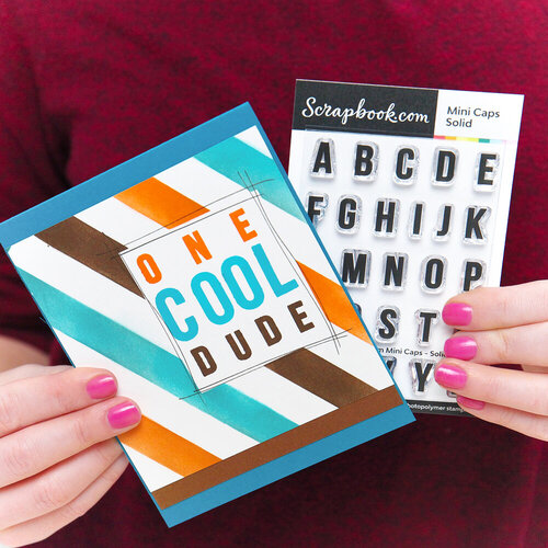 Scrapbook.com - Clear Photopolymer Stamp Set - Mini Caps - Solid