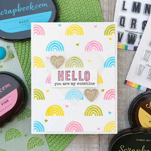 Scrapbook.com - Clear Photopolymer Stamp Set - Mini Caps - Solid