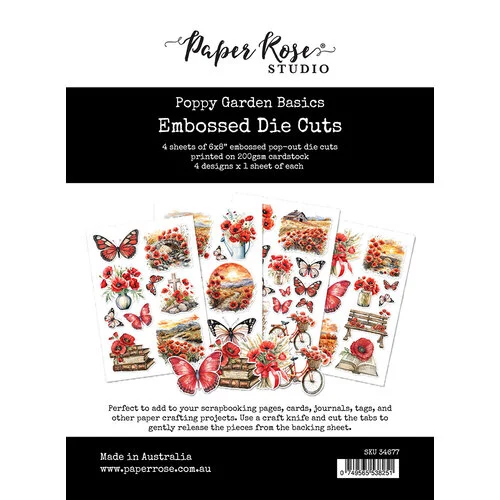 Paper Rose - Poppy Garden Collection - Embossed Die Cuts