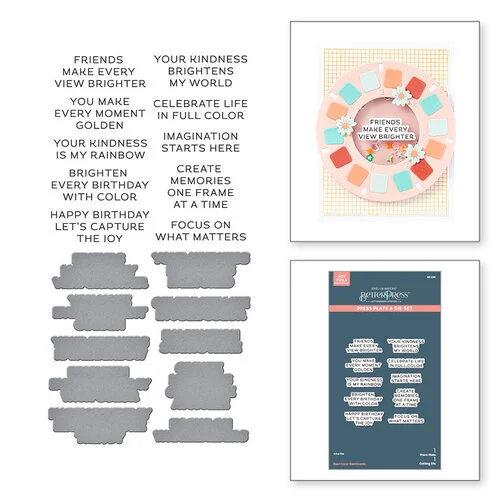 Spellbinders - Take Note Collection - BetterPress Plates and Dies - Reel Color Sentiments