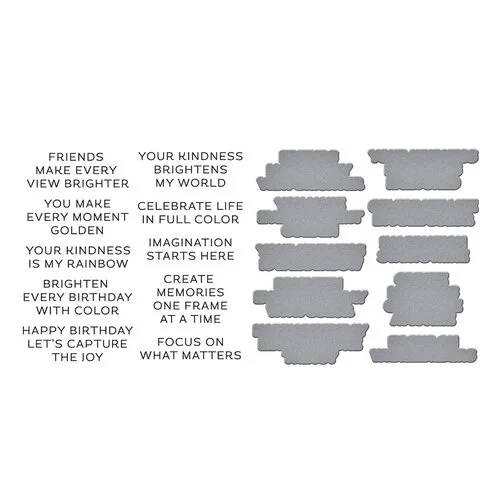 Spellbinders - Take Note Collection - BetterPress Plates and Dies - Reel Color Sentiments