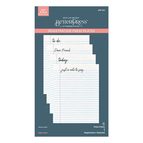 Spellbinders - Take Note Collection - BetterPress Plates and Registration - Take Note 3 Spellbinders - Take Note Collection - BetterPress Plates and Registration - Take Note