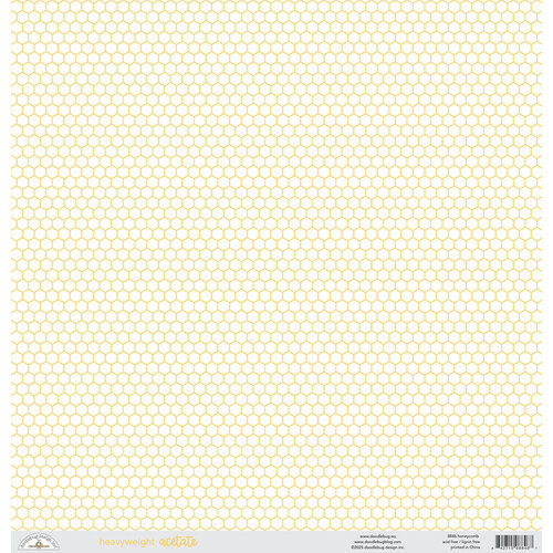 Doodlebug Design - Bee Happy Collection - 12 x 12 Acetate Paper - Honeycomb 1 Doodlebug Design - Bee Happy Collection - 12 x 12 Acetate Paper - Honeycomb