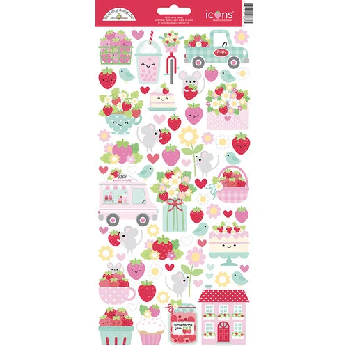 Doodlebug Design - Berry Sweet Collection - Stickers - Icons