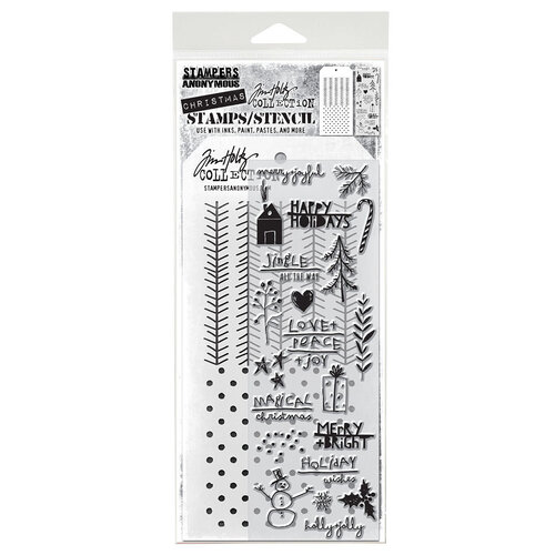 Stampers Anonymous - Tim Holtz - Clear Stamps and Stencil Set - Mixed Media 36 1 Stampers Anonymous - Tim Holtz - Clear Stamps and Stencil Set - Mixed Media 36