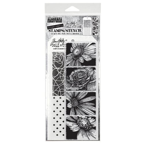 Stampers Anonymous - Tim Holtz - Clear Stamps and Stencil Set - Bold Botanicals 1 Stampers Anonymous - Tim Holtz - Clear Stamps and Stencil Set - Bold Botanicals