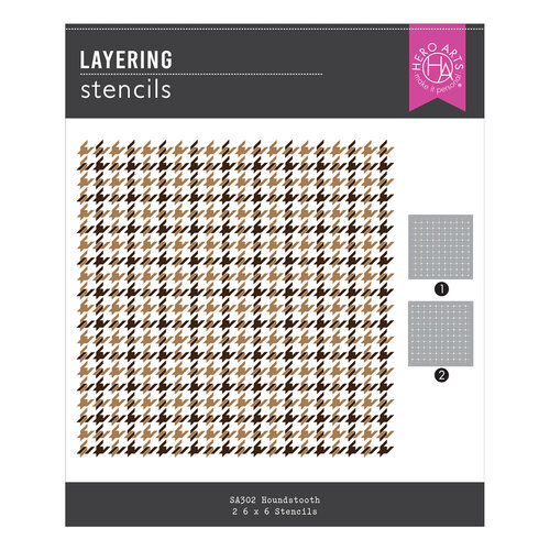 Hero Arts - Cased Closed Collection - Layering Stencils - Houndstooth