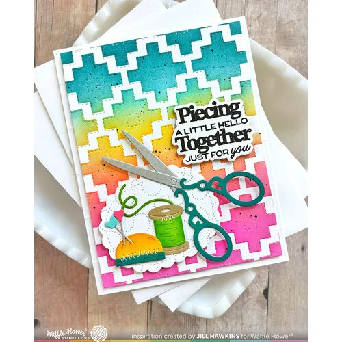 Waffle Flower Crafts - Stencils - Quilted Squares 2 Waffle Flower Crafts - Stencils - Quilted Squares