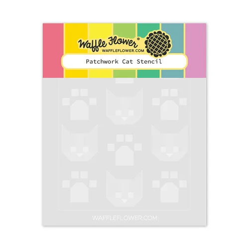 Waffle Flower Crafts - Stencils - Patchwork Cat 1 Waffle Flower Crafts - Stencils - Patchwork Cat