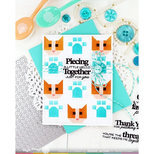 Waffle Flower Crafts - Stencils - Patchwork Cat 2 Waffle Flower Crafts - Stencils - Patchwork Cat