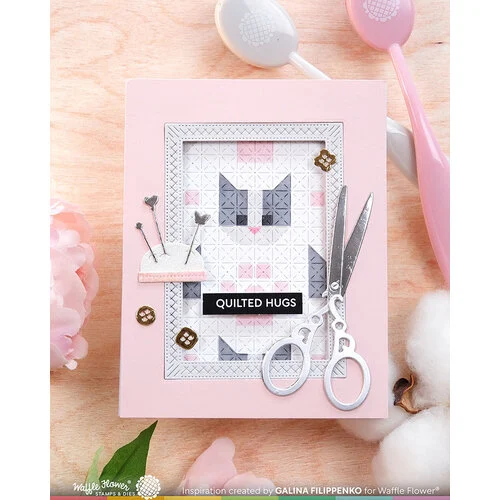 Waffle Flower Crafts - Stencils - Patchwork Cat 3 Waffle Flower Crafts - Stencils - Patchwork Cat