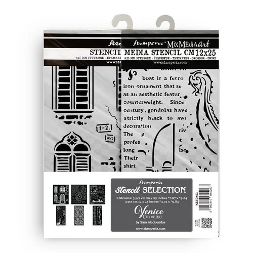 Stamperia - Venice City of Art Collection - Stencils - Assorted - 6 Pack