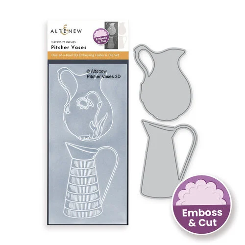 Altenew - Die And 3D Embossing Folder Set - Pitcher Vases