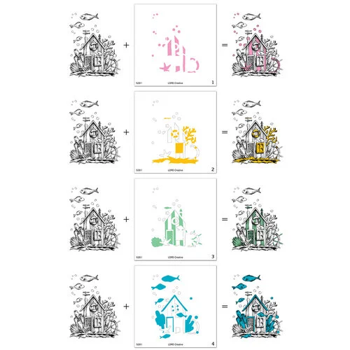 LDRS Creative - Beach Days Collection - Layering Stencils - The Sea Shack