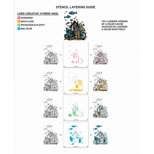 LDRS Creative - Beach Days Collection - Layering Stencils - The Sea Shack