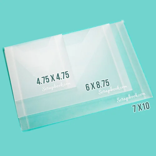 Scrapbook.com - Storage Envelopes - Plastic - 6 x 8.75 - Medium - 10 Pack