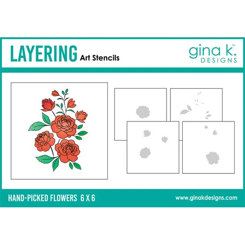 Gina K Designs - Stencils - Hand-Picked Flowers 1 Gina K Designs - Stencils - Hand-Picked Flowers