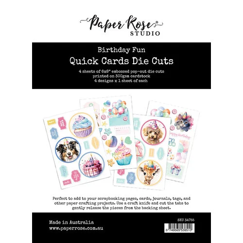 Paper Rose - Birthday Fun Collection - Quick Cards Die Cuts 1 Paper Rose - Birthday Fun Collection - Quick Cards Die Cuts