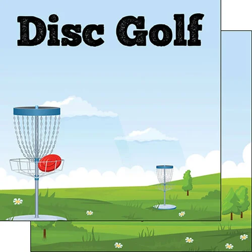 Scrapbook Customs - 12 x 12 Double Sided Paper - Disc Golf Course