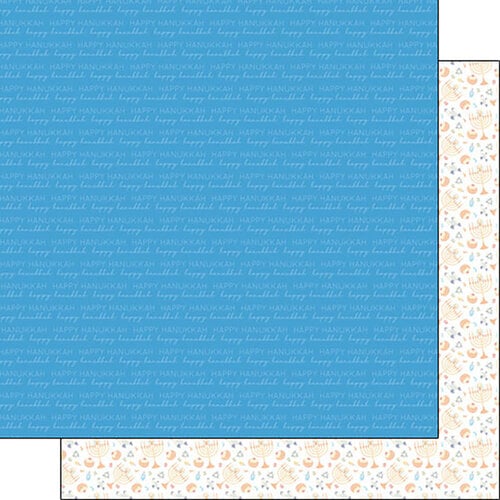 Scrapbook Customs - 12 x 12 Double Sided Paper - Happy Hanukkah Pride