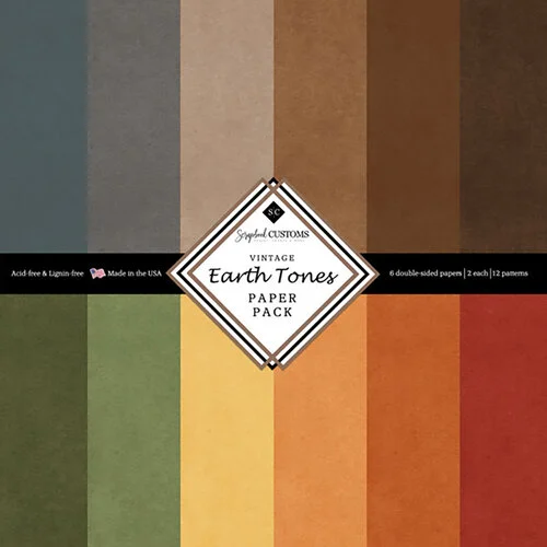Scrapbook Customs - 6 x 6 Paper Pack - Earth Tones 1 Scrapbook Customs - 6 x 6 Paper Pack - Earth Tones