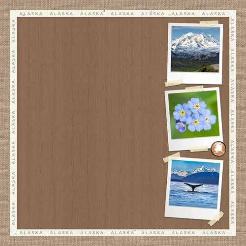 Scrapbook Customs - 12 x 12 Double Sided Paper - Alaska Natural Craft Scenes